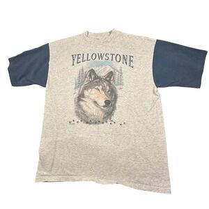Prairie Mountain Wolf Yellowstone Shirt Made In USA  Single Stitch Men's XL